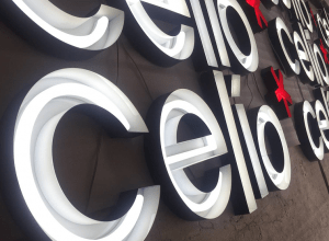 LED sign with neon effect "celio"