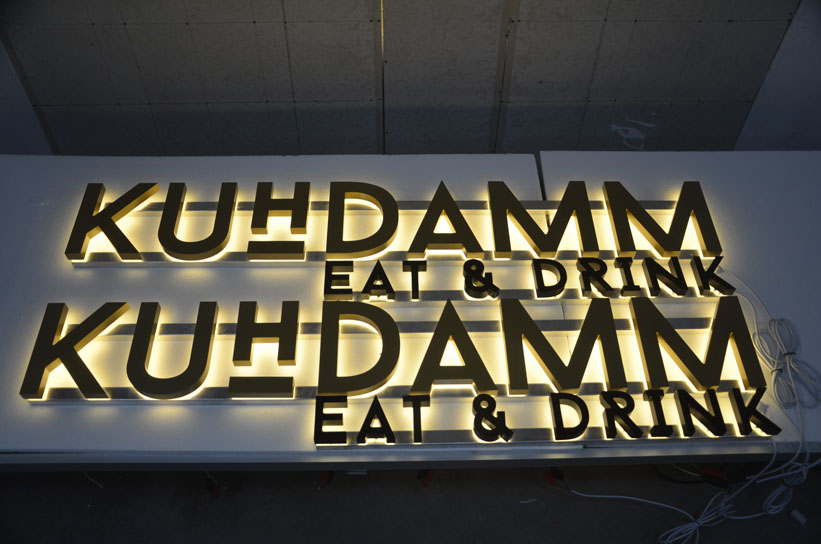 Led letters back lit kuhdamm restaurant - ILIOSIGN