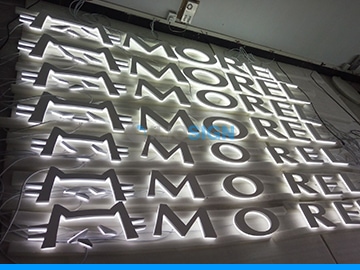 LED 3D letters for custom sign- backlit - Clothes store MOREL