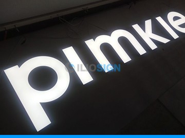 LED 3D letters for custom sign- front lit - clothes shop PIMKIE