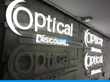 LED reclame letters - Front and side lit - opticien