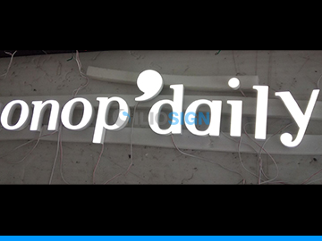 LED 3D letters for custom sign- front lit - supermarket monop'daily