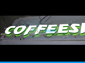 LED acrylic letters for signage - face and backlit- Coffeeshop