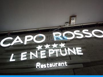 LED acrylic letters for signage - face lit- Restaurant