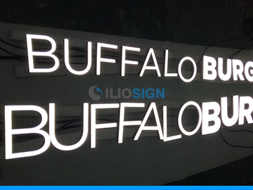 LED acrylic letters for signage - face lit- multi-location fast food restaurant