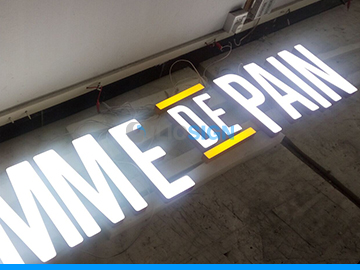 LED acrylic letters for signage - face lit-restaurant pomme de pain