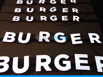 lettres LED pour enseigne lumineuse de fast food - burger