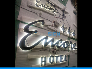 LED letters in acrylic for business sign - back lit