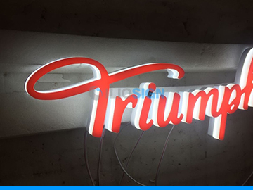 LED letters in acrylic for business sign - face and retrun lit - triumph