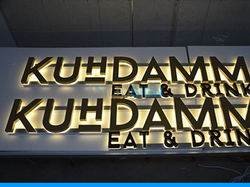 LED letters in acrylic for business sign - face lit- Restaurant - ILIOSIGN