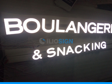 LED letters in acrylic for business sign - face lit- backery - ILIOSIGN