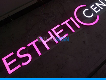 LED letters in acrylic for business sign - face lit- beauty shop - ILIOSIGN