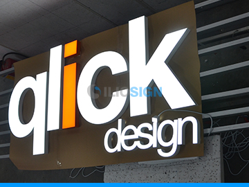lettres LED pour enseigne publicitaire d'entreprise de design - Qlick