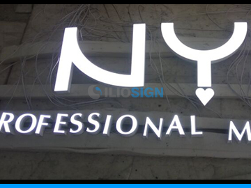LED letters in acrylic for business sign - face lit- nyx professional makeup - ILIOSIGN