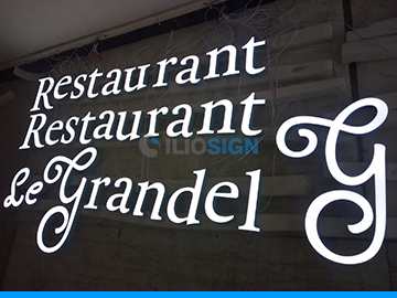 LED letters in acrylic for business sign - face lit- restaurant (2) - ILIOSIGN