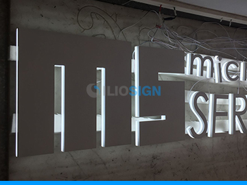 LED letters in acrylic for business sign - half side lit- IT service company - ILIOSIGN