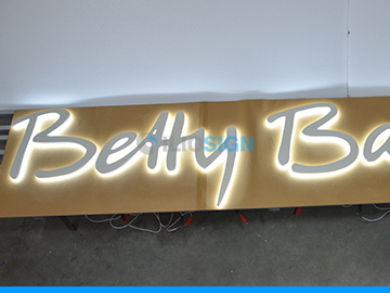 LED letters in acrylic for business sign - partial side lit 