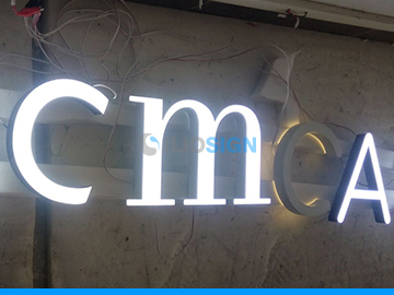LED letters in acrylic for business sign - samples 