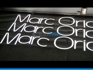 LED letters in acrylic for multi-location jeweller sign "MArc Orian" - ILIOSIGN